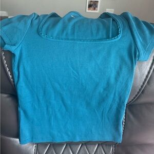 Old Navy Blue Short Sleeve Tee with Boat Neck